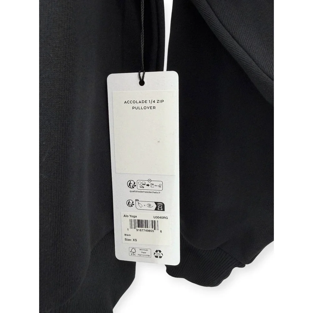 NWT ALO Accolade 1/4 Zip Pullover‎ in Black - Size XS